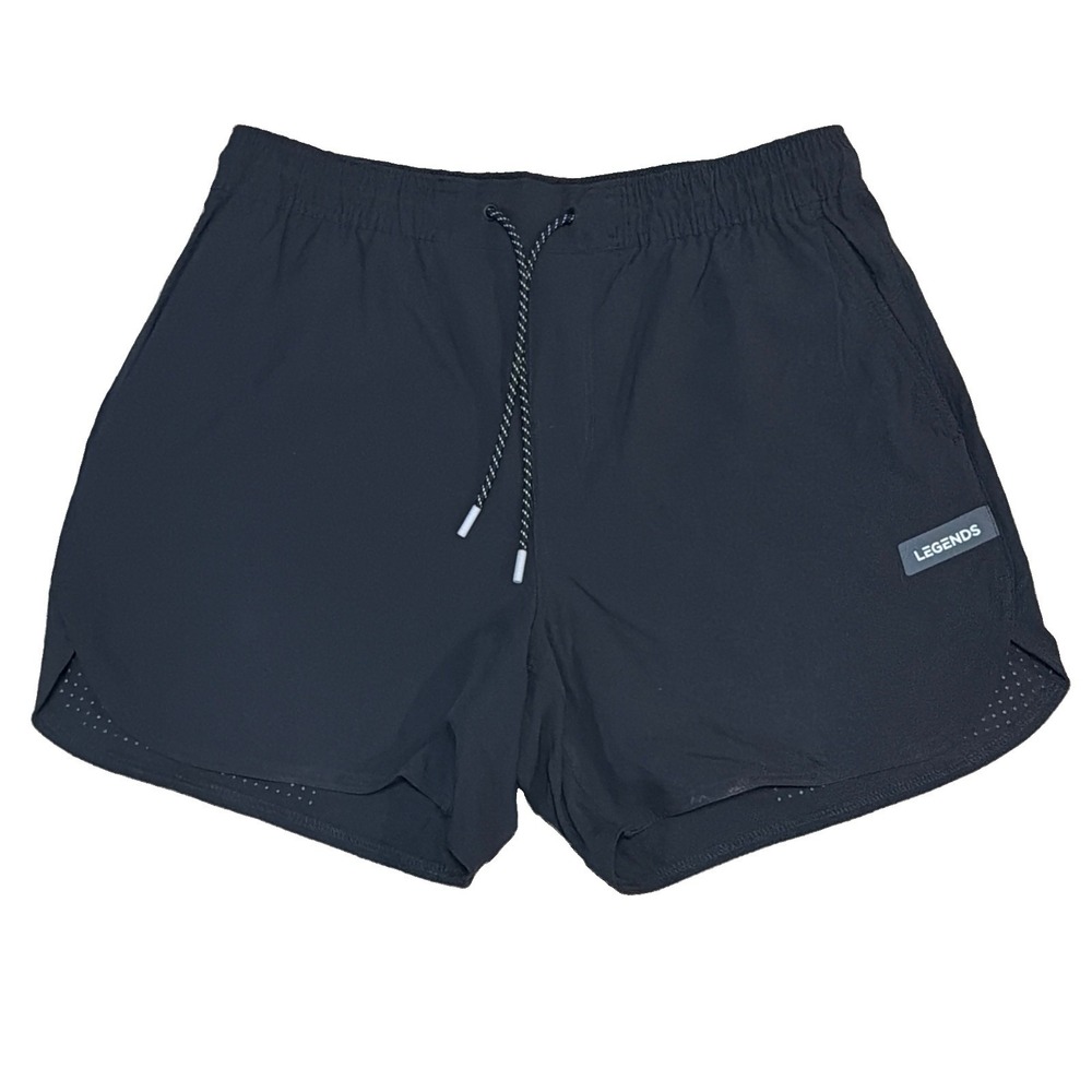 Legends Luka Shorts Mens Large Black Unlined Drawstring Training Vent Stretch 6"